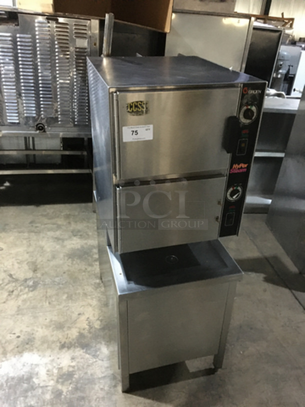 Groen Commercial Natural Gas Powered Dual Cabinet Steamer! All Stainless Steel! Model HY6GSTEAMER Serial 60156710! On Legs! - Image 10 of 10