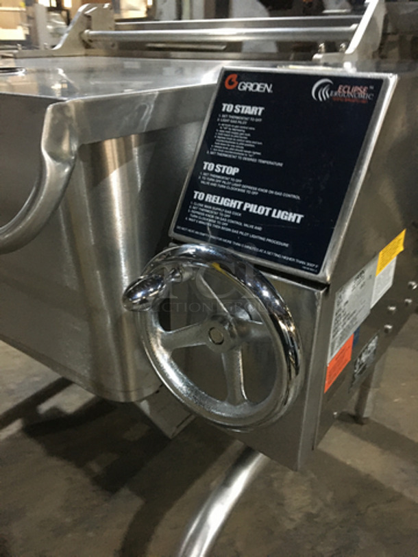 Groen Commercial Natural Gas Powered 40 Gallon Tilting Skillet! All Stainless Steel! Model BPM40G Serial J10027611! On Legs! - Image 6 of 9