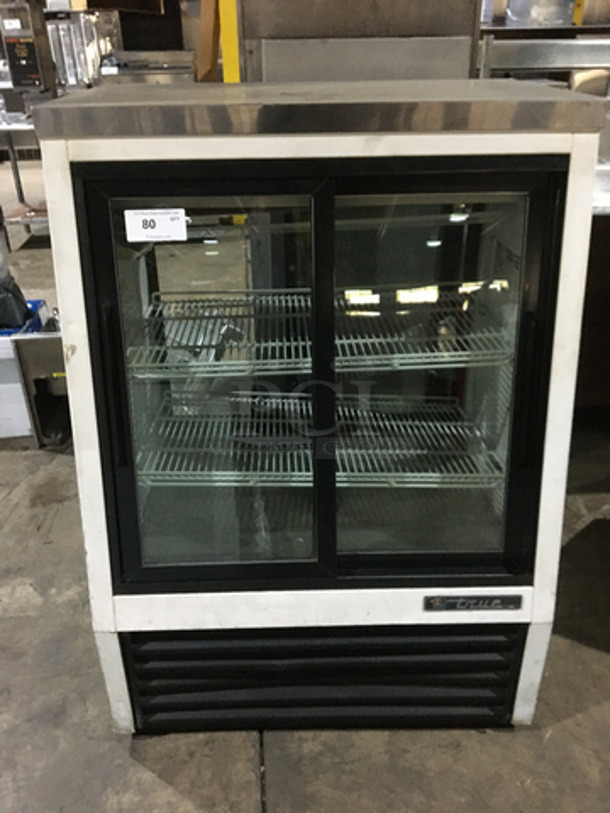 True Commercial Refrigerated Deli Display Case! With Double Front & Back Sliding Access Doors! With Poly Coated Racks! Model TSID364 Serial 8394504! 115V 1Phase!