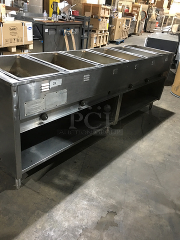 Eagle All Stainless Steel Natural Gas Powered 6 Well Steam Table! Each Well Individually Controlled! With Underneath Storage Space Underneath! On Legs! - Image 4 of 7