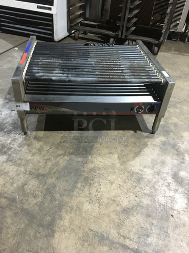 APW Wyott Commercial Countertop Hot Dog Roller Grill! All Stainless Steel! Model HRS755T Serial 8179619050712! 208/240V 1Phase!
