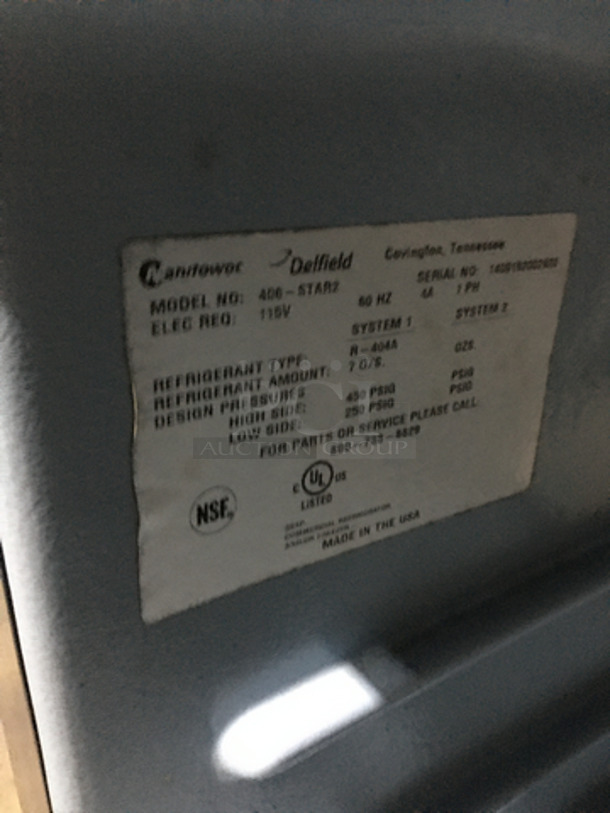 Delfield One Door Refrigerated Lowboy/Work Top Cooler! Model 406STAR2 Serial 1409152002920! 115V 1Phase! - Image 7 of 8