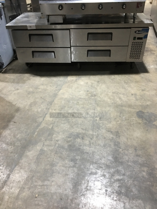 2017 Atosa 72 Inch 4 Drawer Refrigerated Chef Base! Model MGF8453GR! All S.S.! On Commercial Casters! 115V 1 Phase! - Image 1 of 8