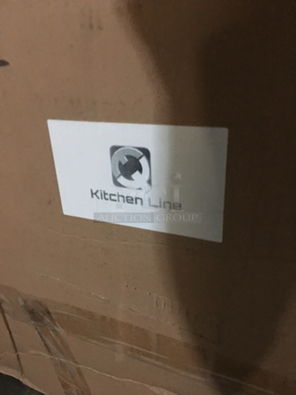 NEW! IN THE BOX! EQ Kitchen Line 2 Compartment Sink! With Left Side Drainboard! With Backsplash! All Stainless Steel! With Underneath Storage Space! Model THSTR166BR2! Serial TB0STR18B537002! On Legs! - Image 2 of 3