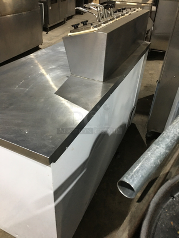 NICE! Beverage Air Commercial Refrigerated Work Top Station! With 2 Door Underneath Storage Space! With Cold Topping Rail! All Stainless Steel! Model MS681 Serial 6715397! 115V 1Phase! - Image 3 of 9