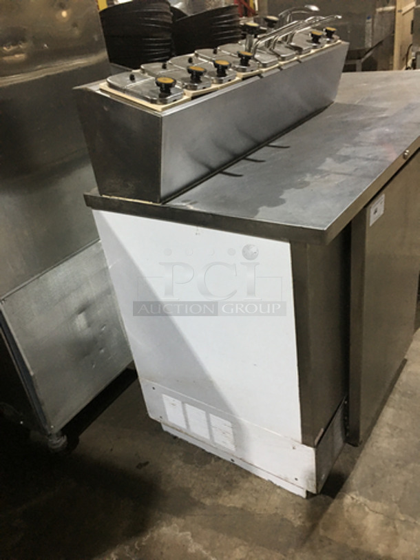 NICE! Beverage Air Commercial Refrigerated Work Top Station! With 2 Door Underneath Storage Space! With Cold Topping Rail! All Stainless Steel! Model MS681 Serial 6715397! 115V 1Phase! - Image 4 of 9