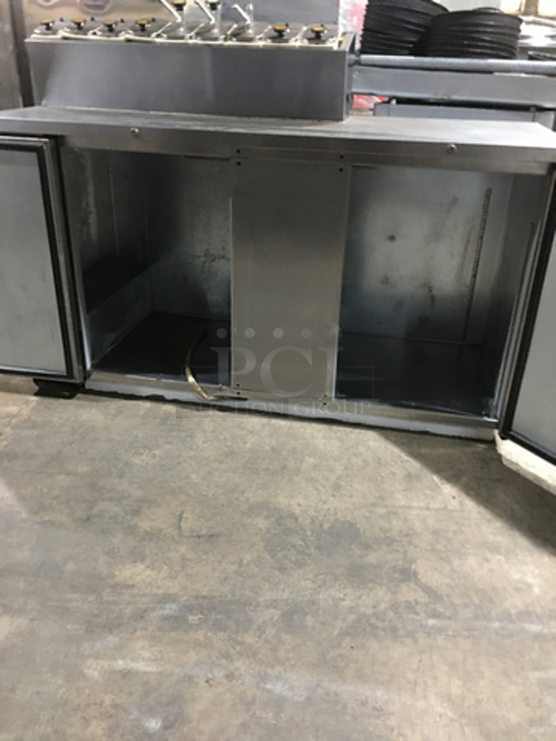 NICE! Beverage Air Commercial Refrigerated Work Top Station! With 2 Door Underneath Storage Space! With Cold Topping Rail! All Stainless Steel! Model MS681 Serial 6715397! 115V 1Phase! - Image 5 of 9