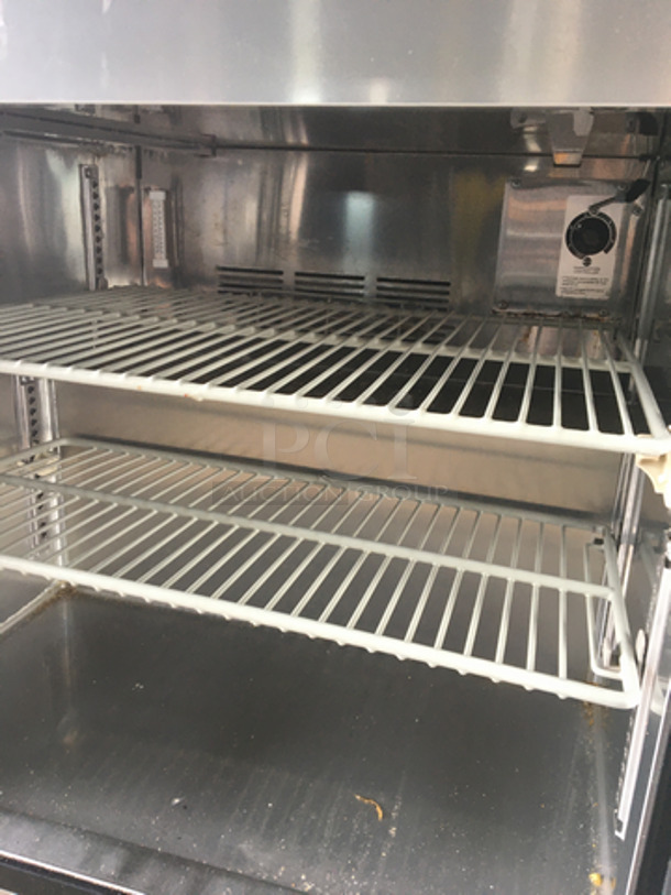 Turbo Air Commercial Refrigerated Salad Bar Island! With Sneeze Guard! With Underneath Storage Space! All Stainless Steel! Model MST28711S Serial MS2TA02075! 115V 1 Phase! On Legs! - Image 9 of 10