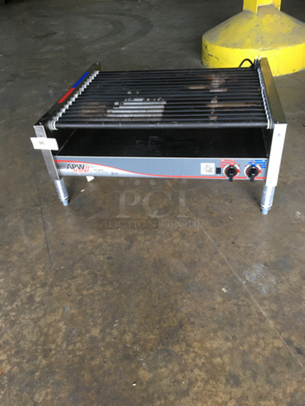 APW Wyott Commercial Countertop Hot Dog Roller Grill! All Stainless Steel! Model HRS755T Serial 817961707365! 208/240V 1Phase!
