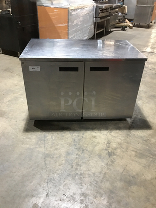 Delfield Commercial 2 Door Lowboy/Worktop Cooler! All Stainless Steel! Model UC4048STAR Serial 1304152000352! 115V 1Phase!