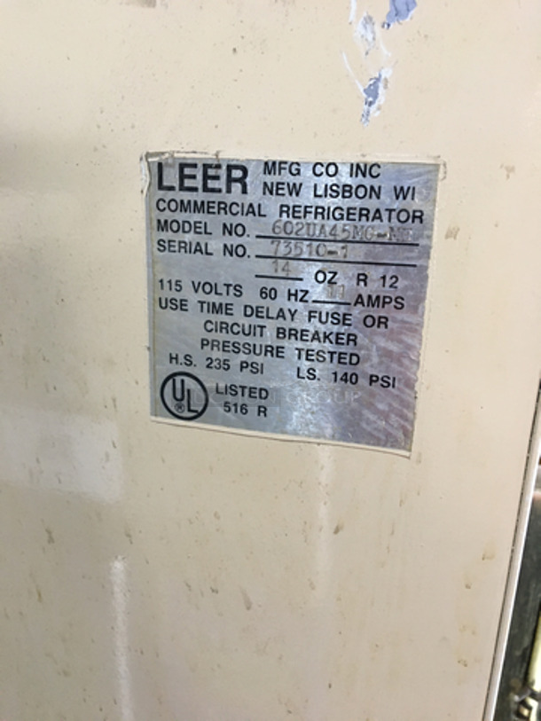 Leer Commercial 2 Door Bagged Ice Freezer Merchandiser! Model 602UA45MGME Serial 735101! 115V! Working When Removed!  - Image 5 of 8