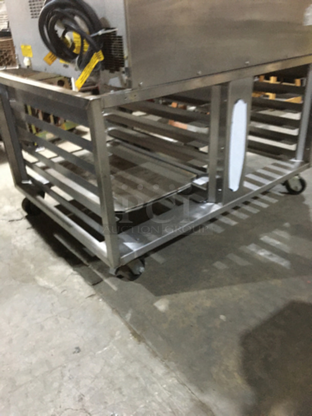 Belshaw Adamatic Commercial Electric Powered Dual Combi Oven! With View Through Doors! With Pan Racks Underneath! All Stainless Steel! Model FG189UZ84 Serial 2000003710FA032620! 2 X Your Bid! Makes One Unit! On Casters! - Image 9 of 10