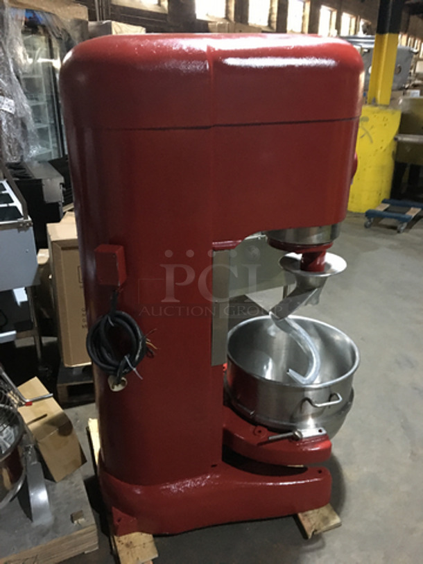 AMAZING! Hobart Commercial Floor Style 80 Quart Planetary Mixer! With Dough Hook Attachment! With Bowl! Model M802! Working When Removed! - Image 3 of 9