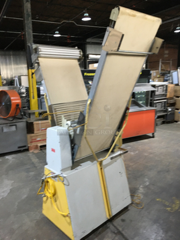 FAB! Seewer Rondo Commercial Floor Style Heavy Duty Reversible Dough Sheeter! Digital Control Board!  220V  3Phase! On Casters! - Image 3 of 12