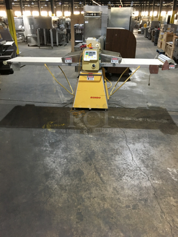 FAB! Seewer Rondo Commercial Floor Style Heavy Duty Reversible Dough Sheeter! Digital Control Board!  220V  3Phase! On Casters! - Image 4 of 12