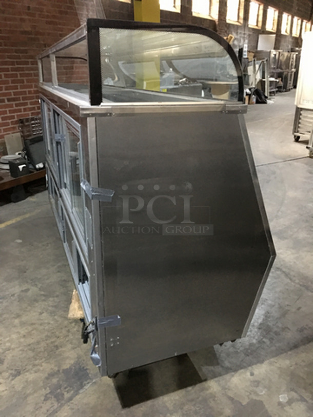 Leader Commercial Refrigerated 7/11 Deli Display Case! With Nice Curved/Slanted Glass! With Double Sliding Rear Doors! All Stainless Steel Body! Remote Compressor/No Compressor! - Image 2 of 11