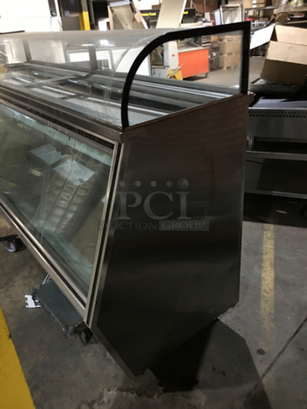 Leader Commercial Refrigerated 7/11 Deli Display Case! With Nice Curved/Slanted Glass! With Double Sliding Rear Doors! All Stainless Steel Body! Remote Compressor/No Compressor! - Image 4 of 11