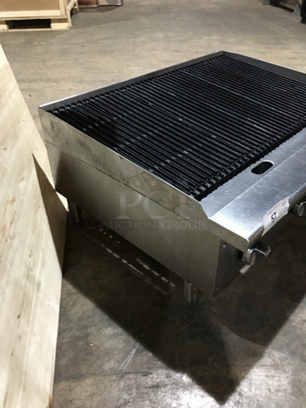 Cook Rite By Atosa Commercial Countertop Natural Gas Powered Char Broiler Grill! All Stainless Steel! With Back & Side Splashes! On Legs! - Image 2 of 8