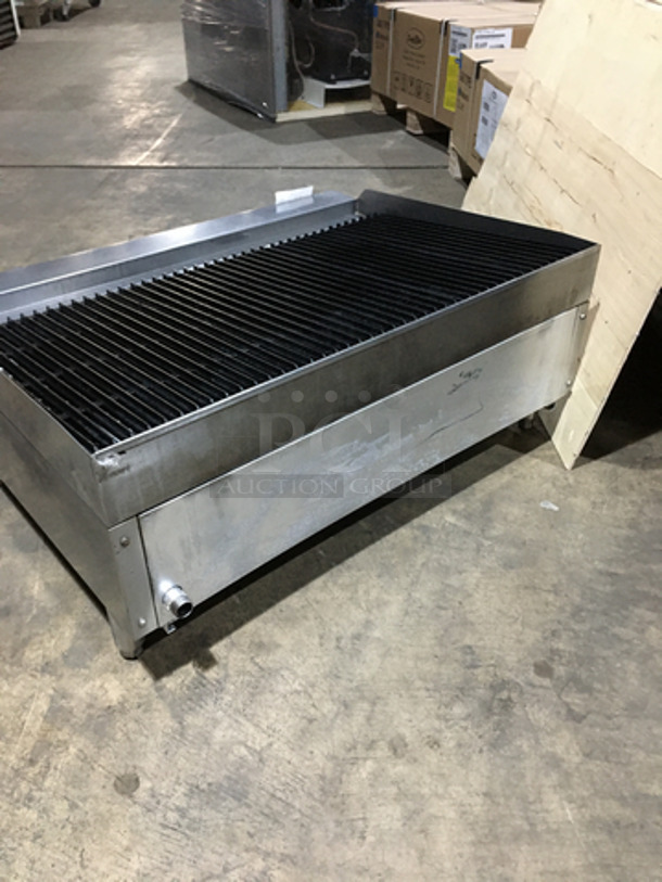 Cook Rite By Atosa Commercial Countertop Natural Gas Powered Char Broiler Grill! All Stainless Steel! With Back & Side Splashes! On Legs! - Image 3 of 8