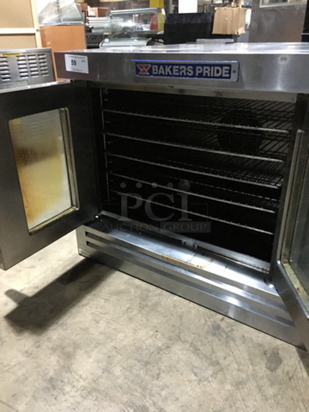 Bakers Pride Commercial Full Size Natural Gas Powered Single Deck Convection Oven! With View Through Doors! All Stainless Steel! With Legs! - Image 5 of 9