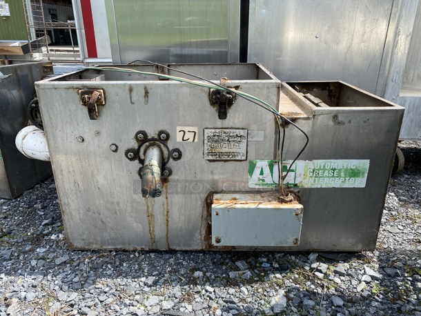AGI Automatic Grease Interceptor Stainless Steel Grease Trap. 38x20x18