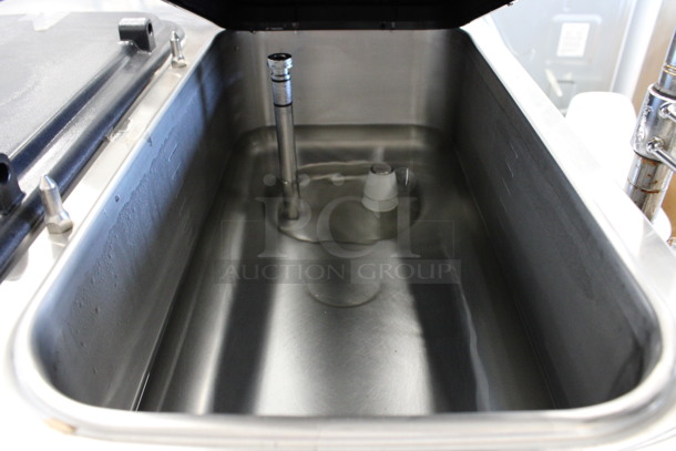 SWEET! 2012 Taylor Model C713-33 Stainless Steel Commercial Floor Style Water Cooled 2 Flavor w/ Twist Soft Serve Ice Cream Machine on Commercial Casters. 208-230 Volts, 3 Phase. 25.5x37x60 - Image 6 of 10