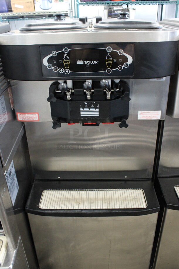 SWEET! 2012 Taylor Model C713-33 Stainless Steel Commercial Floor Style Water Cooled 2 Flavor w/ Twist Soft Serve Ice Cream Machine on Commercial Casters. 208-230 Volts, 3 Phase. 25.5x37x60 - Image 2 of 11