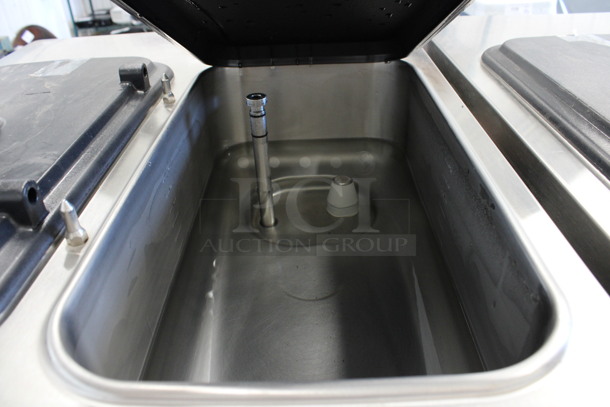 SWEET! 2012 Taylor Model C713-33 Stainless Steel Commercial Floor Style Water Cooled 2 Flavor w/ Twist Soft Serve Ice Cream Machine on Commercial Casters. 208-230 Volts, 3 Phase. 25.5x37x60 - Image 8 of 11