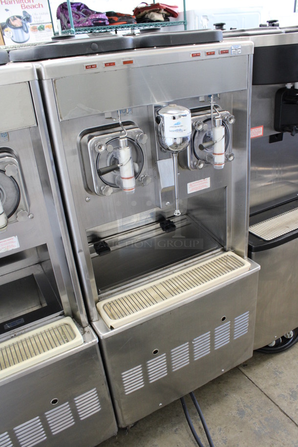 Taylor Model 342D-27 Stainless Steel Commercial Floor Style Air Cooled 2 Flavor Frozen Beverage Machine w/ Drink Mixer Attachment on Commercial Casters. 208-230 Volts, 1 Phase. 26x34x60 - Image 2 of 8