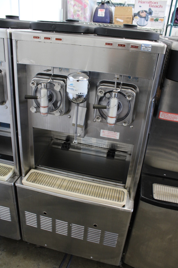 Taylor Model 342D-27 Stainless Steel Commercial Floor Style Air Cooled 2 Flavor Frozen Beverage Machine w/ Drink Mixer Attachment on Commercial Casters. 208-230 Volts, 1 Phase. 26x34x60 - Image 3 of 8