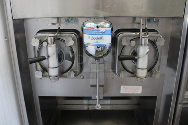 Taylor Model 342D-27 Stainless Steel Commercial Floor Style Air Cooled 2 Flavor Frozen Beverage Machine w/ Drink Mixer Attachment on Commercial Casters. 208-230 Volts, 1 Phase. 26x34x60 - Image 3 of 7