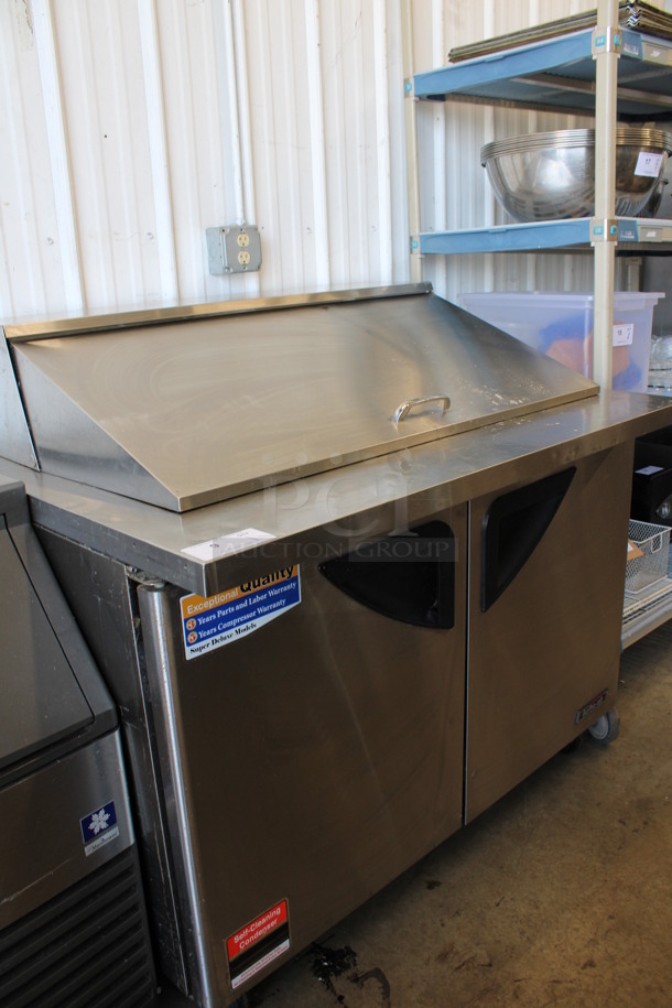 Turbo Air Model TST-48SD-18 Stainless Steel Commercial Sandwich Salad Prep Table Bain Marie Mega Top on Commercial Casters. 115 Volts, 1 Phase. 48.5x34x45. Tested and Working! - Image 2 of 7