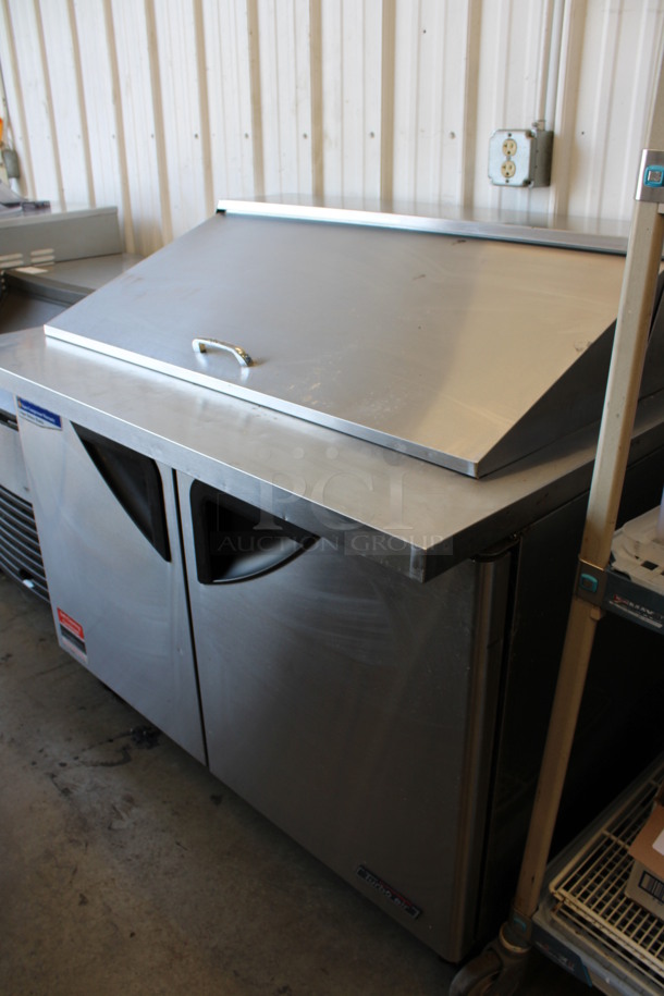 Turbo Air Model TST-48SD-18 Stainless Steel Commercial Sandwich Salad Prep Table Bain Marie Mega Top on Commercial Casters. 115 Volts, 1 Phase. 48.5x34x45. Tested and Working! - Image 3 of 7
