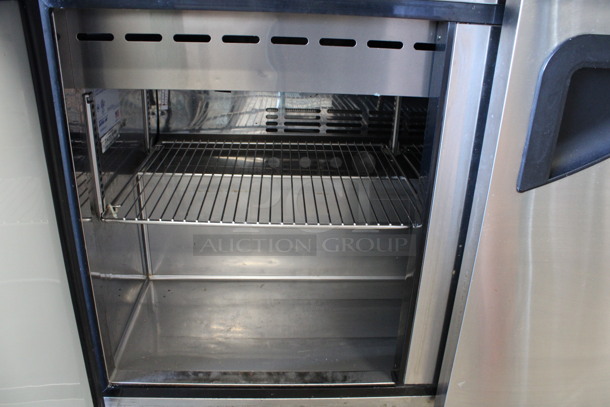 Turbo Air Model TST-48SD-18 Stainless Steel Commercial Sandwich Salad Prep Table Bain Marie Mega Top on Commercial Casters. 115 Volts, 1 Phase. 48.5x34x45. Tested and Working! - Image 6 of 7