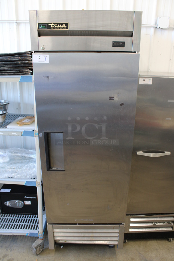 2015 True Model TS-23-HC Stainless Steel Commercial Single Door Reach In Cooler w/ Poly Coated Racks on Commercial Casters. 115 Volts, 1 Phase. 27x30x82.5. Tested and Working! - Image 1 of 6