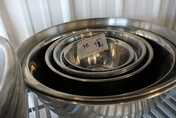 9 Various Metal Bowls. Includes 15x15x5.5. 9 Times Your Bid! - Image 2 of 3