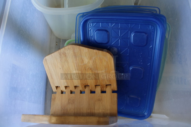 ALL ONE MONEY! Lot of Various Items Including Lids in Poly Clear Bin!  - Image 2 of 6