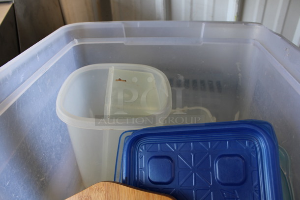 ALL ONE MONEY! Lot of Various Items Including Lids in Poly Clear Bin!  - Image 3 of 6