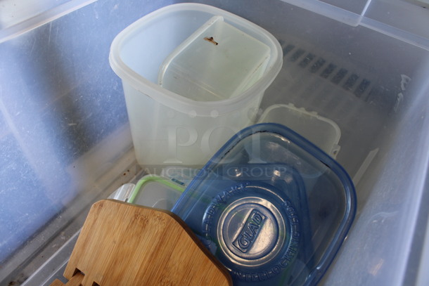 ALL ONE MONEY! Lot of Various Items Including Lids in Poly Clear Bin!  - Image 4 of 6