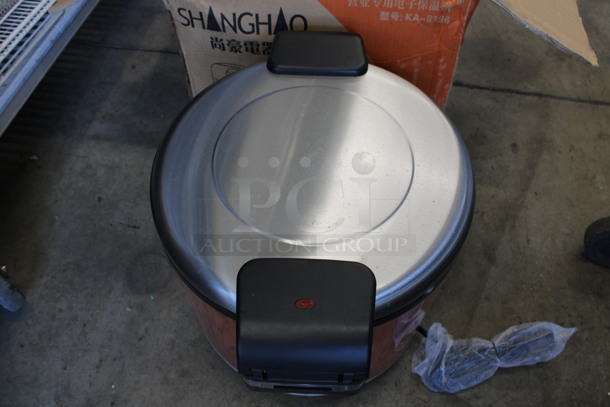 BRAND NEW IN BOX! Shanghao Model KA-8196 Chrome Finish Countertop Rice Cooker. 110 Volts, 1 Phase. 19x15x15 - Image 2 of 8