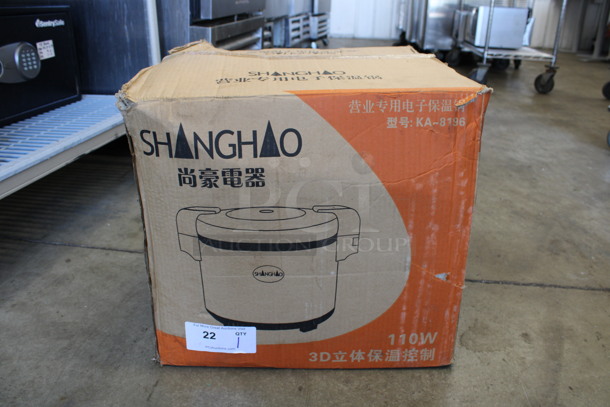 BRAND NEW IN BOX! Shanghao Model KA-8196 Chrome Finish Countertop Rice Cooker. 110 Volts, 1 Phase. 19x15x15 - Image 8 of 8