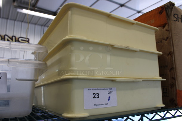 3 White Poly Dough Bins. 15.5x22.5x4.5. 3 Times Your Bid! - Image 2 of 3