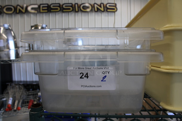 2 Clear Poly Bins. 12x18x6. 2 Times Your Bid!