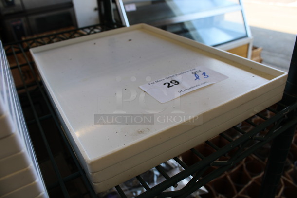 ALL ONE MONEY! Lot of 3 White Poly Trays! 10x14x0.5 - Image 2 of 3