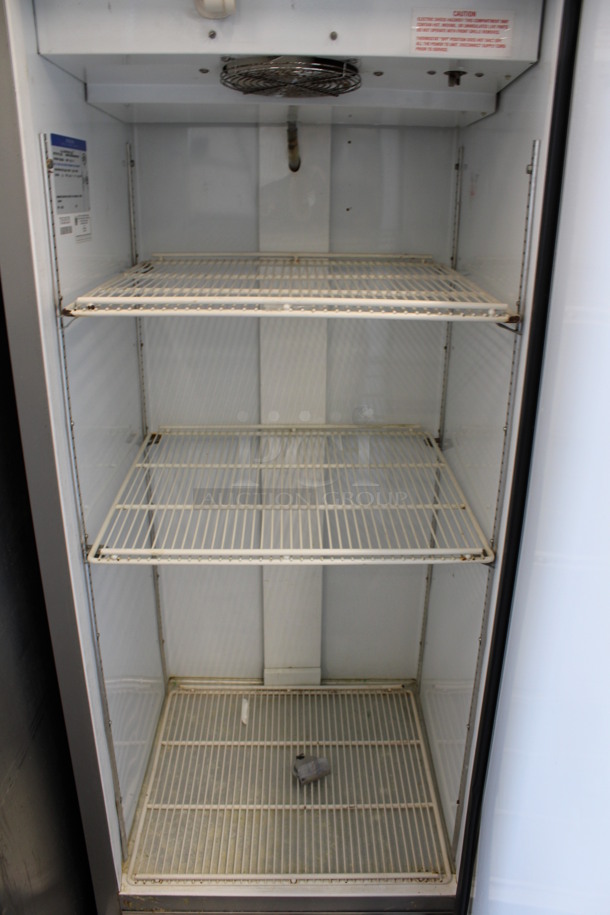 Beverage Air Model KF12-1AS Stainless Steel Commercial Single Door Reach In Freezer w/ Poly Coated Racks on Commercial Casters. 115 Volts, 1 Phase. 24x25x67. Tested and Working! - Image 4 of 5