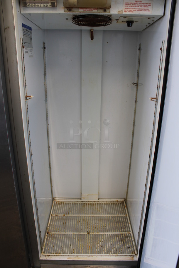Beverage Air Model KR12-1AS Stainless Steel Commercial Single Door Reach In Cooler w/ Poly Coated Racks on Commercial Casters. 115 Volts, 1 Phase. 24x25x67. Tested and Powers On But Does Not Get Cold - Image 4 of 6