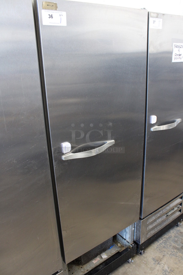 Beverage Air Model KR12-1AS Stainless Steel Commercial Single Door Reach In Cooler on Commercial Casters. 115 Volts, 1 Phase. 24x25x67. Tested and Working! - Image 2 of 6