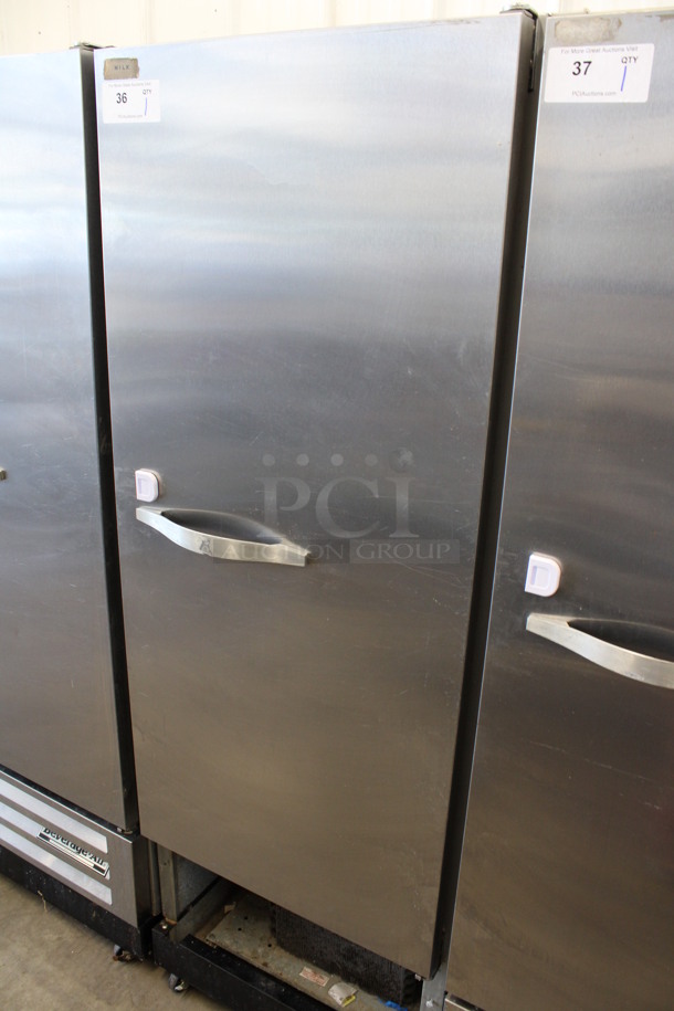 Beverage Air Model KR12-1AS Stainless Steel Commercial Single Door Reach In Cooler on Commercial Casters. 115 Volts, 1 Phase. 24x25x67. Tested and Working! - Image 3 of 6