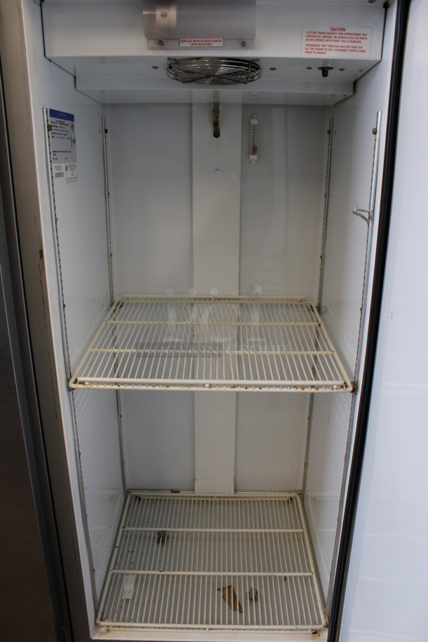 Beverage Air Model KF12-1AS Stainless Steel Commercial Single Door Reach In Freezer w/ Poly Coated Racks on Commercial Casters. 115 Volts, 1 Phase. 24x25x67. Tested and Working! - Image 4 of 6