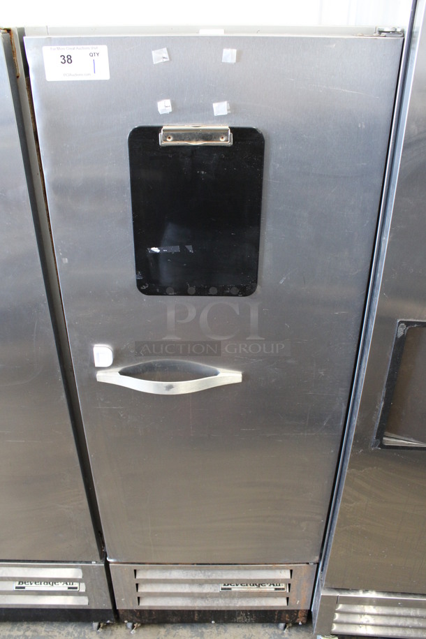 Beverage Air Model KR12-1AS Stainless Steel Commercial Single Door Reach In Cooler w/ Poly Coated Racks on Commercial Casters. 115 Volts, 1 Phase. 24x25x67. Tested and Working! - Image 1 of 6